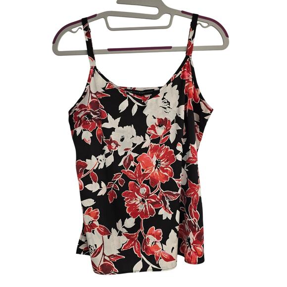 Women's WHBM Red & Black Floral Silky Feel Camisole Tank | Size 2 - Picture 1 of 8